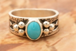 Native American Sterling Silver Sleeping Beauty Turquoise Ring